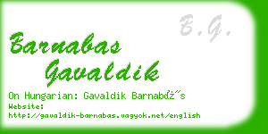 barnabas gavaldik business card